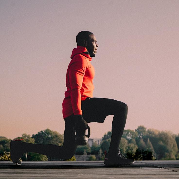 Weight training area with free weights and machines